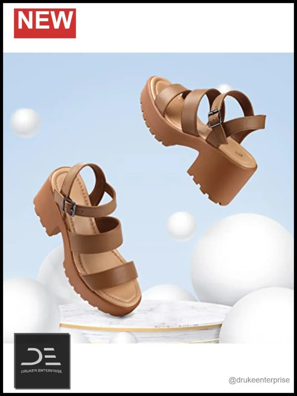 Women's Platform Sandals Ankle Strap Open Toe Lug Sole 3 Inch Chunky Block